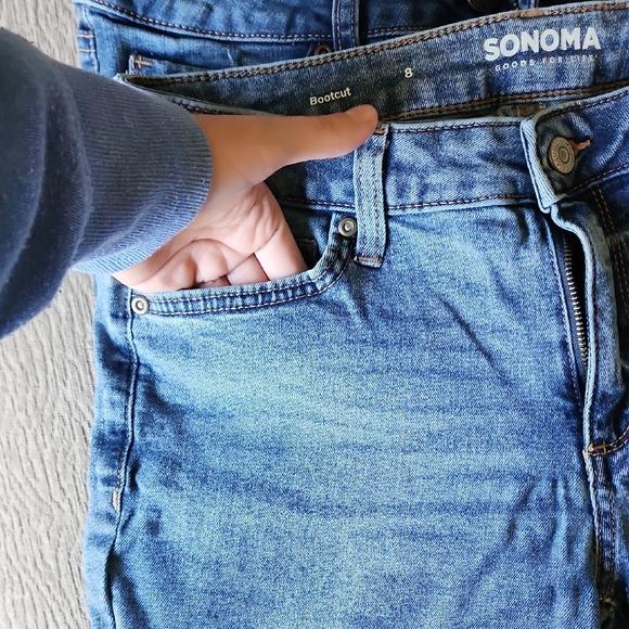 2 Pairs of Classic Boot Cut Blue Denim Jeans - Picture 3 of 7